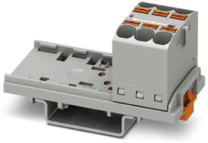 Distribution block, push-in connection, 0.2-6.0 mm², 6 pole, 32 A, 6 kV, gray, 3273526