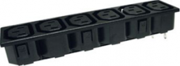 Distribution strip, 6-fold F, 2 pole, snap-in, solder connection, black, PX0717/6/15/ST