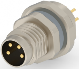 Circular connector, 4 pole, solder connection, screw locking, straight, T4040014041-000