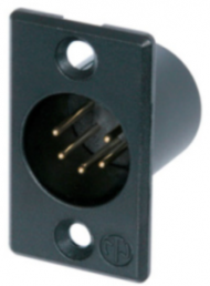 XLR panel plug, 5 pole, silver-plated, 1.0 mm², AWG 18, metal, NC5MP-B