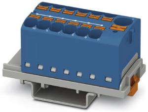 Distribution block, push-in connection, 0.2-6.0 mm², 13 pole, 32 A, 6 kV, blue, 3273616