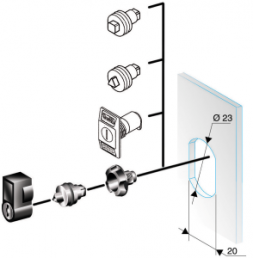 Triangular lock insert 6,5mm. for Spacial CRN andThalassa PLM housings