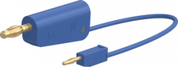 Measuring lead with (2 mm lamella plug, straight) to (4 mm lamella plug, straight), 0.15 m, blue, PVC, 0.5 mm²