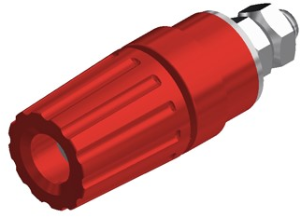 Pole terminal, 4 mm, red, 30 VAC/60 VDC, 35 A, screw connection, nickel-plated, PKI 110 RT