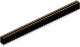 Socket header, 72 pole, pitch 2.54 mm, straight, black, 10026762
