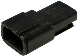 Socket, equipped, 3 pole, straight, 1 row, black, DTM04-3P-E004