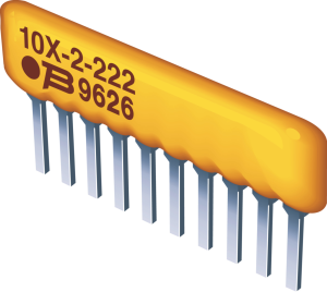 Resistor network, SIP-5, 22 Ω, 200 mW, ±1 %, 4 resistors, 4605X-101-220LF