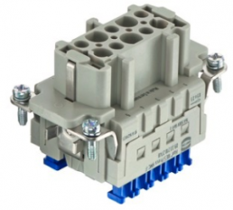 Socket contact insert, 10B, 10 pole, equipped, cage clamp terminal, with PE contact, 09332102748