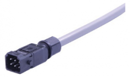 Connection line, 1 m, plug, 5 pole + PE straight to open end, 1.5 mm², 33501200203010