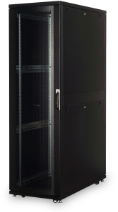42 HE server cabinet, perforated steel doors, (H x W x D) 2050 x 600 x 1200 mm, IP20, sheet steel, black, DN-19 SRV-42U-6/12B