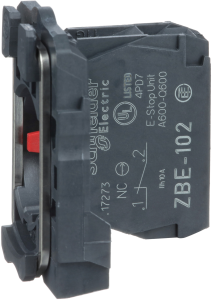 Auxiliary switch block, 1 Form B (N/C), 240 V, 3 A, ZB5AZ102