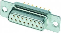 D-Sub socket, 15 pole, standard, equipped, straight, solder pin, 09642127210