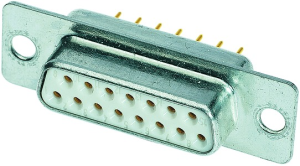 D-Sub socket, 9 pole, standard, equipped, straight, solder pin, 09641127230