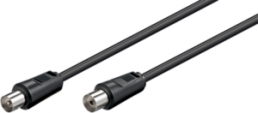 Coaxial Cable, IEC plug (straight) to IEC jack (straight), 75 Ω, grommet black, 15 m, 50912