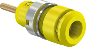 2 mm socket, round plug connection, mounting Ø 8.6 mm, CAT III, yellow, 65.9194-24