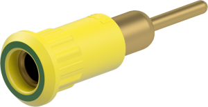 4 mm socket, round plug connection, mounting Ø 8.2 mm, yellow/green, 64.3012-20