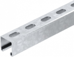 DIN rail, perforated, 41 mm, W 41 mm, steel, strip galvanized, 1123268