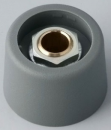 Rotary knob, 6.35 mm, plastic, gray, Ø 23 mm, H 16 mm, A3123638