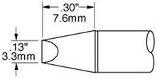 Soldering tip, Chisel shaped, (L x W) 7.6 x 3 mm, 413 °C, SSC-713A