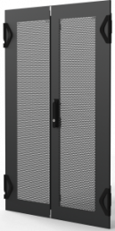 Varistar CP Double Steel Door, Perforated, 3-PointLocking, RAL 7021, 24 U, 1200H, 800W