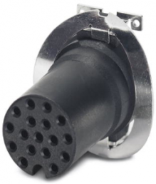 Socket, 17 pole, SMD connection, screw locking, straight, 1418641