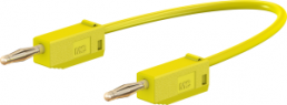 Measuring line with (2 mm plug, spring-loaded, straight) to (2 mm plug, spring-loaded, straight), 600 mm, yellow, PVC, 0.5 mm², CAT O