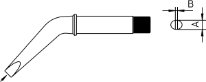 Soldering tip, Chisel shaped, (W) 7 mm, 370 °C, CT2EX7