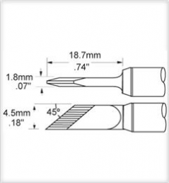Soldering tip, Blade shape, (W) 4.5 mm, 330 °C, STV-DRK45AR