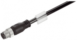 System cable, M12-plug, straight to open end, Cat 5, SF/UTP, 5 m, black