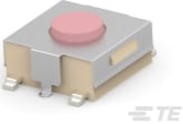 Short-stroke pushbutton, Form A (N/O), 50 mA/24 VDC, unlit , actuator (pink, L 0.5 mm), 2.54 N, SMD
