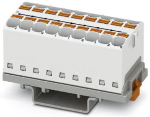 Distribution block, push-in connection, 0.2-6.0 mm², 18 pole, 32 A, 6 kV, white, 3273582