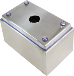 Stainless steel push button enclosure, (L x W x H) 126.49 x 115.06 x 201.676 mm, metal, IP69/IP69K, HYPB1SS