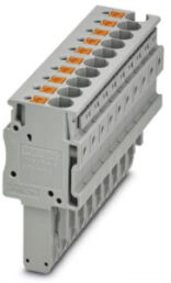 Plug, push-in connection, 0.2-6.0 mm², 10 pole, 32 A, 8 kV, gray, 3212067