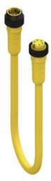 Sensor actuator cable, 7/8"-cable plug, straight to 7/8"-cable socket, straight, 5 pole, 0.3 m, TPE, yellow, 8 A, 20634