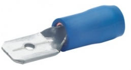 Faston plug, 4.8 x 0.5 mm, L 22 mm, insulated, straight, blue, 1.5-2.5 mm², AWG 16-14, 8302B