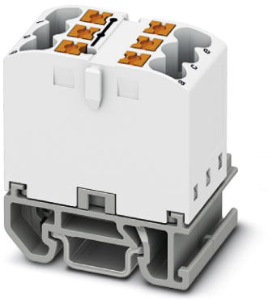 Distribution block, push-in connection, 0.14-4.0 mm², 6 pole, 24 A, 8 kV, white, 3274112