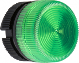 Signal light, waistband round, green, front ring black, mounting Ø 22 mm, ZA2BV033