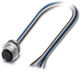 Sensor actuator cable, M12-flange socket, straight to open end, 5 pole, 0.5 m, 4 A, 1520039