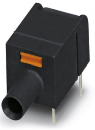 PCB terminal, 1 pole, pitch 10.16 mm, push-in spring connection, black, 1907924