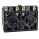 Spring return contact block - 2 NO+ 1 OC - front mounting, 40 mm centres