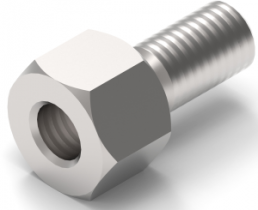 Hexagon spacer bolt, External/Internal Thread, M4/M4, 20 mm, brass