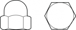 Cap nut, M3, polyamide, DIN 1587, DIN 1587 M 3