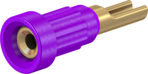 1 mm socket, solder connection, mounting Ø 2.7 mm, purple, 23.1010-26