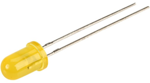 LED, THT, T-1 3/4, Ø 5 mm, yellow, 590 nm, 8 to 15 mcd, 30°, L-7113YD-12V