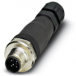 Plug, M12, 5 pole, screw connection, screw locking, straight, 1456466