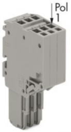 2-wire female connector, spring-clamp connection, 0.14-1.5 mm², 4 pole, 13.5 A, 6 kV, gray, 2020-204