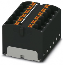 Distribution block, push-in connection, 0.2-6.0 mm², 12 pole, 32 A, 6 kV, black, 3273826