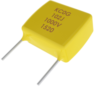 Ceramic capacitor, 10 pF, 200 V (DC), ±5 %, radial, pitch 2.54 mm, C0G, C315C100J2G5TA7303