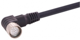 Sensor actuator cable, M23-cable socket, angled to open end, 12 pole, 10 m, PVC, black, 6 A, 21373600C71100