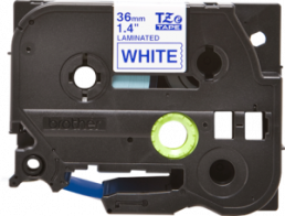 Labelling tape cartridge, 36 mm, tape white, font blue, 8 m, TZE-263